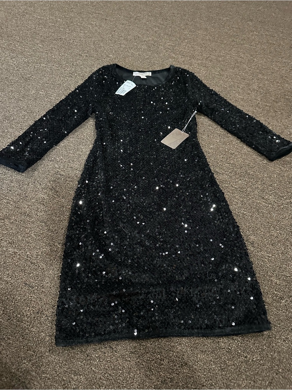 Forever 21 Black Sequin Long Sleeve Dress